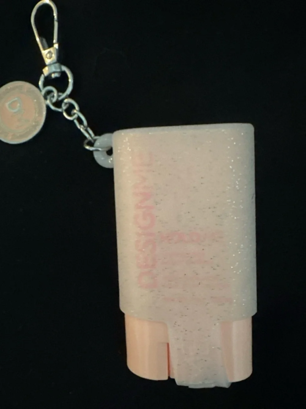 Glitter Pink hair Balm Stick Keychain